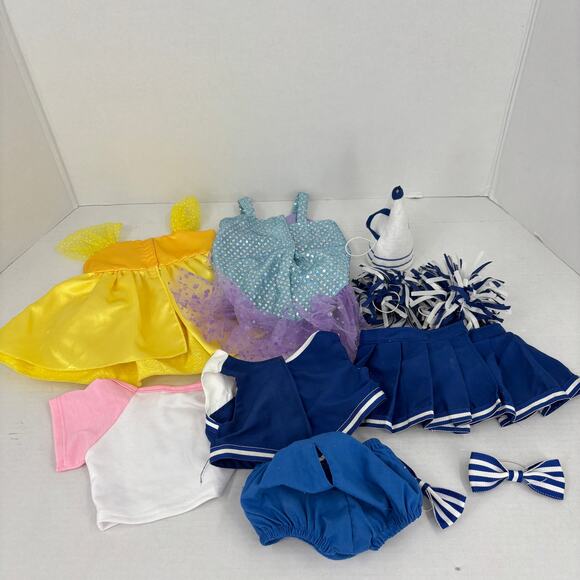 Build A Bear Clothes Mixed 11 Piece Cheerleader Outfit Accessories Belle Dress - Picture 9 of 9